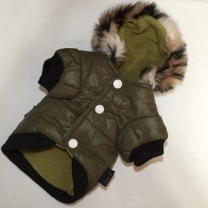 ▫️Winter Dog Coat | Army Green | Hoodie | Size S